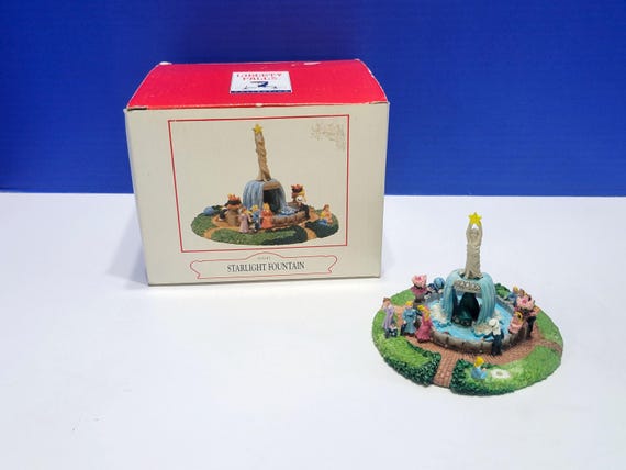 Vintage Liberty Falls Starlight Fountain Americana Collection Village Figure
