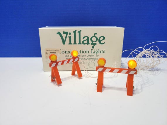 Vintage Department 56 Snow Village Construction Lights