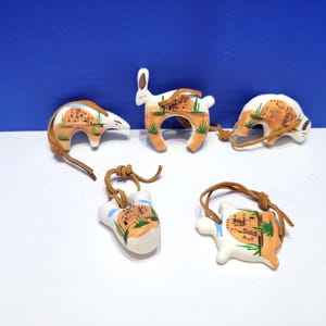 Vintage Collection of Hand Painted Pueblo Pottery Ornaments