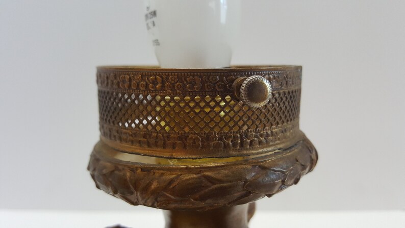 Vintage Cherub Angel Gold Gilt Bronze Table Lamp