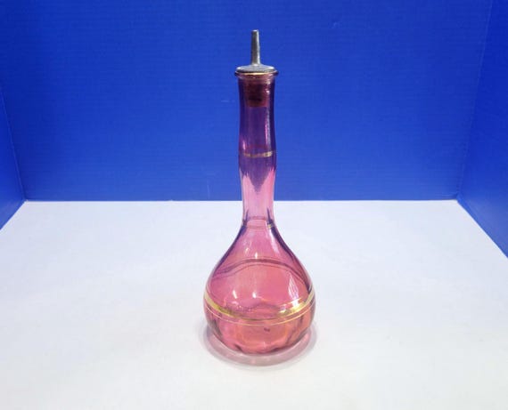 Vintage Cranberry Glass Barber Bottle