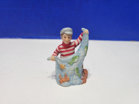 Vintage Lefton Fisherman Ceramic Figurine