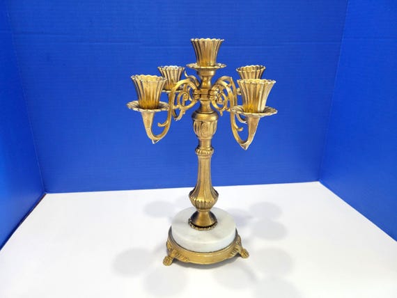 Vintage Italian Antoinette Style 5 Arm Candelabra