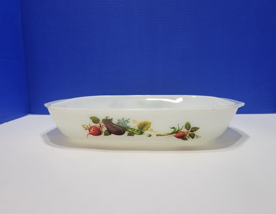 Vintage JAJ English Pyrex Tuscany Market Garden Casserole Baking Dish
