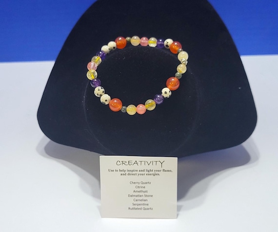 Vintage Multicolored Stone Beaded Power Bracelet for Creativity