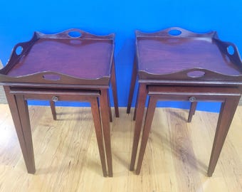 Vintage Mersman Wood Nesting Tables Set of 4