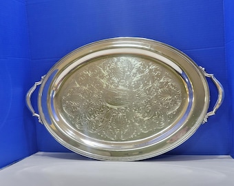 Vintage Oneida Silverplate Oval Serving Butler Tray