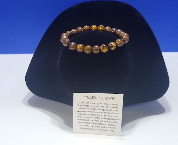 Vintage Natural Tiger's Eye Beaded Bracelet for Good Fortune