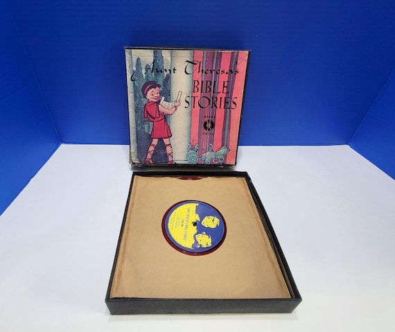 Vintage Aunt Theresa's Bible Stories Children's Vinyl Records 78 RPM Set