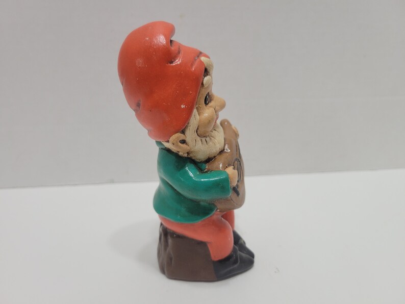 Vintage Ceramic Gnome Figurine Playing Guitar Etsy