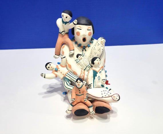 Vintage Southwest Storyteller Native American Figure Signed