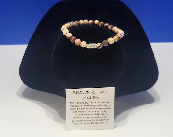 Vintage Brown Zebra Jasper Beaded Bracelet for Tranquility