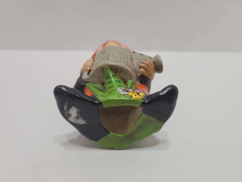 Vintage Ceramic Gnome Figurine With Watering Can Etsy