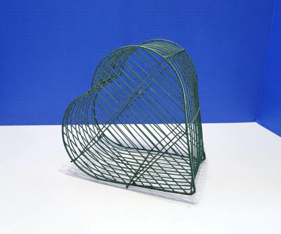 Vintage Green Heart Shaped Bird Cage