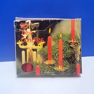 Vintage Angel Chime Red Christmas Tree Candles Box of 20