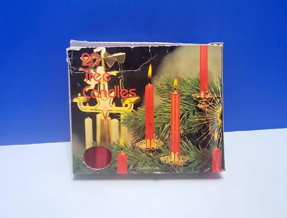 Vintage Angel Chime Red Christmas Tree Candles Box of 20