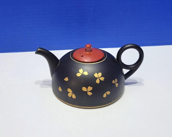 Vintage Japanese Small Black Teapot Tosho