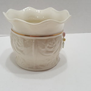 Vintage Belleek Cachepot Small Planter With Tulips Green 11th - Etsy