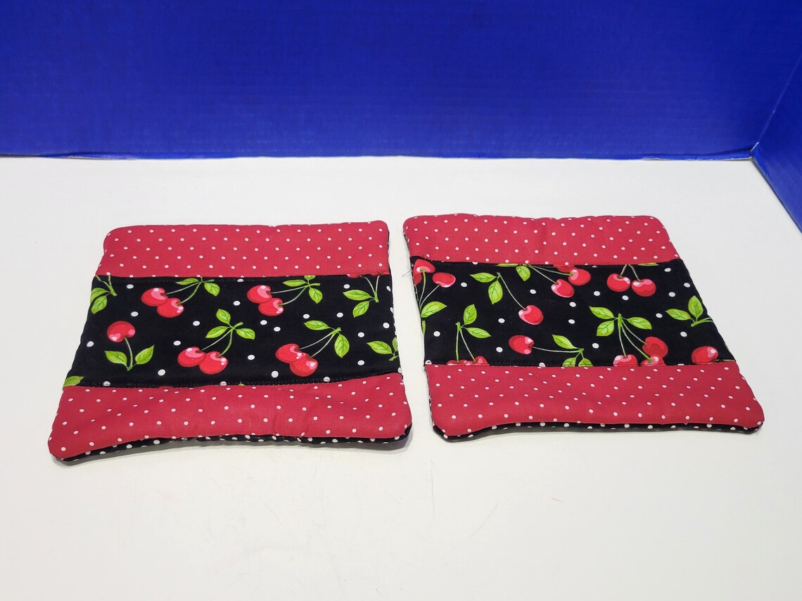 Vintage Cherry Dish Towel Table Runner Potholder Kitchen Etsy