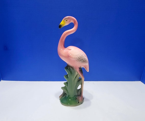 Vintage California Pottery Standing Flamingo Figurine