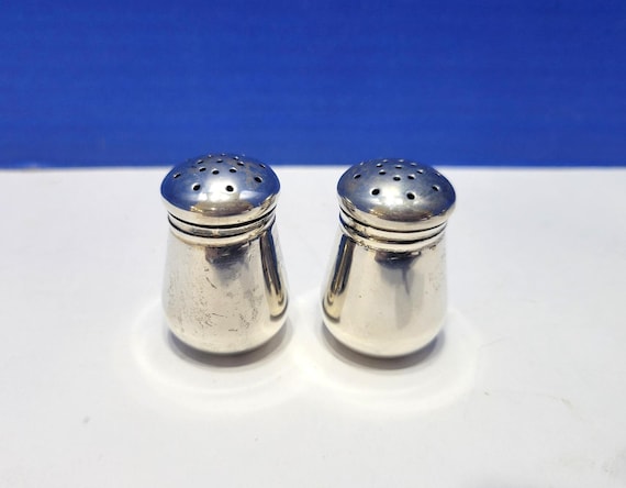 Vintage Miniature Sterling Silver Salt and Pepper Shakers Set
