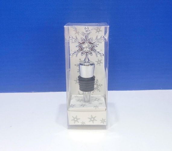 Vintage Stainless Steel Snowflake Wine Stopper in Box