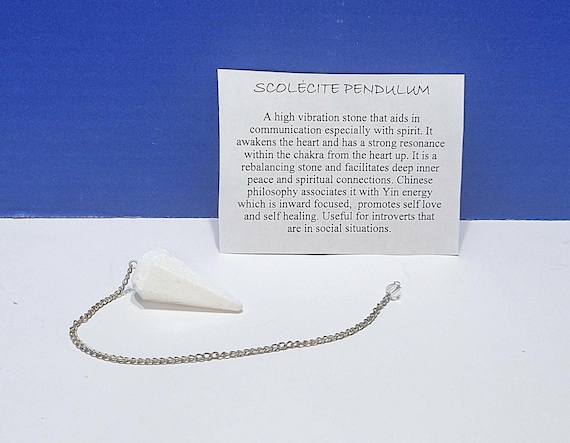 Vintage White Scolecite Pendulum for Dowsing
