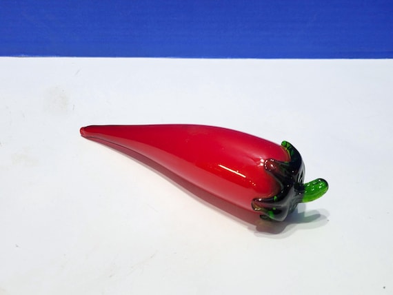Vintage Glass Red Chili Pepper Vegetable Handblown