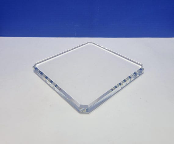 Vintage Beveled Crystal Square Display Base 7 x 7