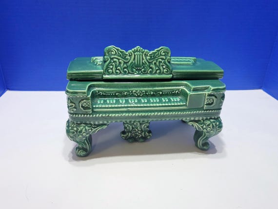 Vintage Green Piano Ceramic Planter by Metlox California