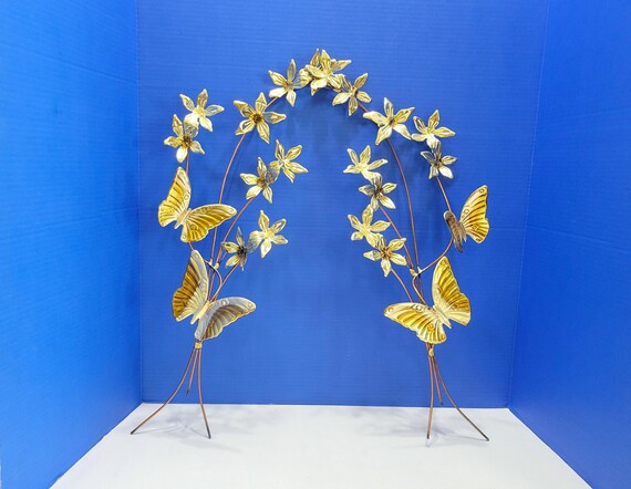 Vintage Home Interiors Metal Gold Butterfly Wall Art