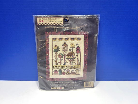 Vintage Backyard Birdhouses Cross Stitch Kit