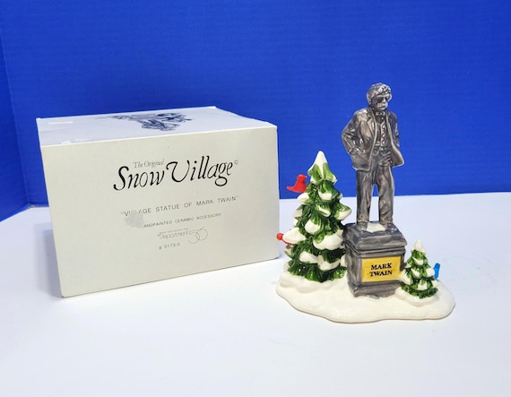 Vintage Department 56 Snow Village Statue of Mark Twain