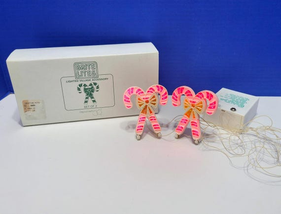 Vintage Department 56 Brite Lights Candy Cane Lights for Snow Village in Box
