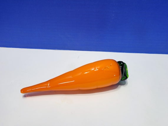 Vintage Glass Orange Carrot Vegetable Handblown
