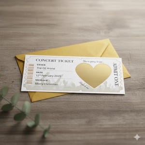 Personalised Concert Ticket, Concert Scratch card, Festival Scratch Reveal Concert Scratchcard Surprise, Gig Scratch, Band Reveal, Christmas zdjęcie 2