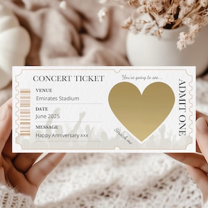 Personalised Concert Scratch Card, Concert Ticket, Festival Scratch Reveal Concert Scratchcard Surprise, Musical Reveal Christmas Gift