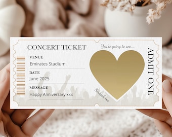 Personalised Concert Ticket, Concert Scratch card, Festival Scratch Reveal Concert Scratchcard Surprise, Gig Scratch, Band Reveal, Christmas
