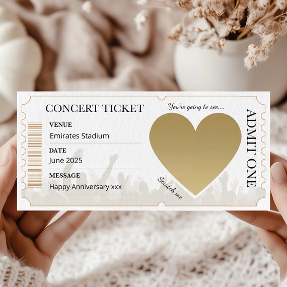 Personalised Concert Ticket, Concert Scratch card, Festival Scratch Reveal Concert Scratchcard Surprise, Gig Scratch, Band Reveal, Christmas