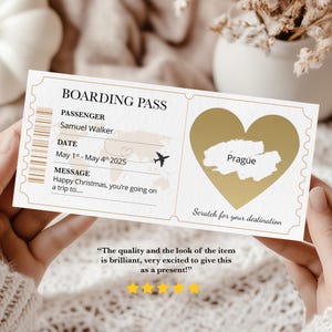 Personalised Scratch Card, Boarding Pass Holiday Scratch Reveal, Surprise Travel Scratchcard, Holiday Gift, Surprise Holiday Destination