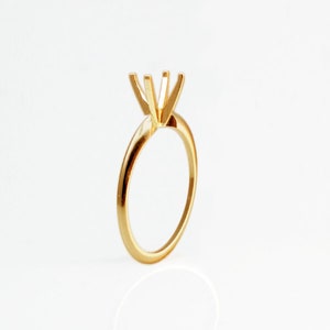 Solid14K All Yellow Gold 4 Prong Diamond Engagement Ring Solitaire Setting