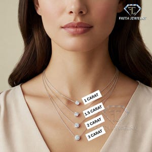 Bezel Set Lab Grown Round Diamond Pendant l Solitaire Necklace for Women in 14K-18kt Solid Gold (White/Yellow/Rose)  IGI Certified 1–5 ct
