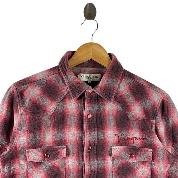 VANQUISH snapbutton checkered button up shirt - image 2