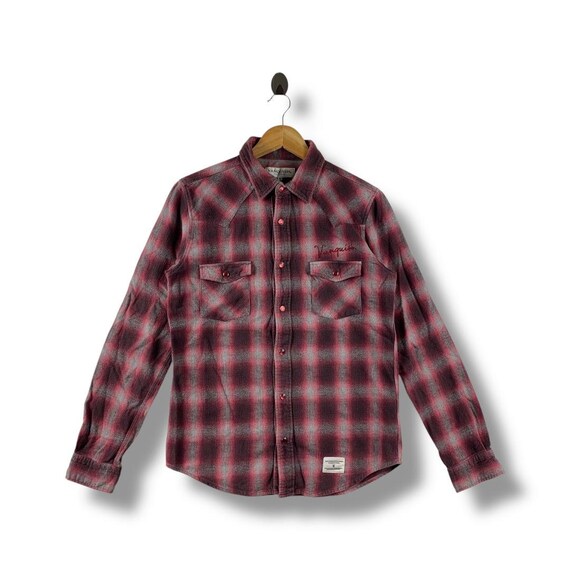 VANQUISH snapbutton checkered button up shirt - image 1