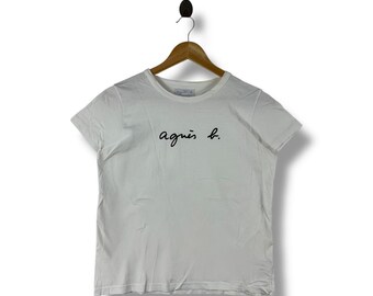 AGNES B Love Sign Printed White Womens Tee - Etsy