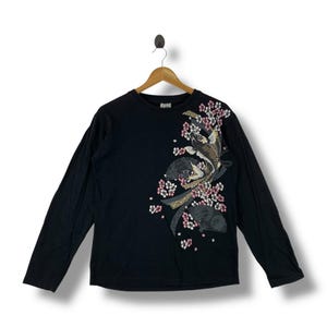 Vintage CURE ALL Japan Kultur Aufdruck Koi Fisch Sukajan Tee
