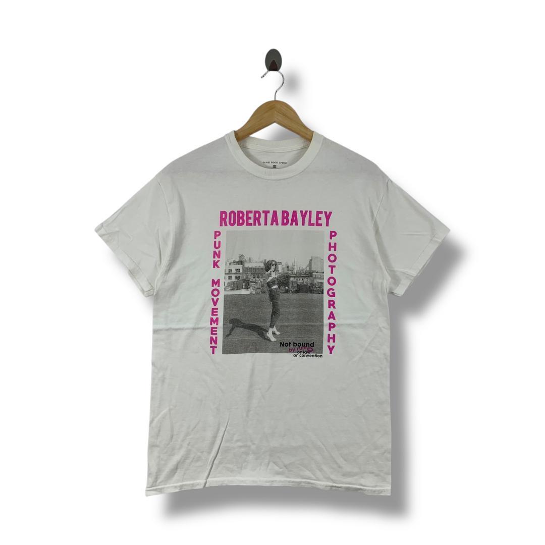 ameri vintage★SELFIE ROBERTA BAYLEY TEE RG / ROBERTA BAYLEY CREW TEE - SID DALLAS COPY (WH) [17640