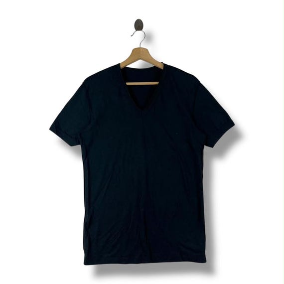 Dolce & Gabbana, Vintage Dolce & Gabbana Plain Black V-Neck Short Sleeve Shirt