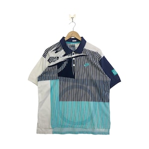 Vintage NIKE Challenge Court poloshirt met volledige print