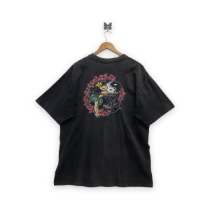 archive t&c surf dragon tシャツ vintage T&C Surf Designs 青いドラゴン Tシャツ 陰陽太極図 龍 勾玉